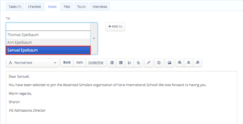 Feature Friday: Notify Applicant and Family via Email